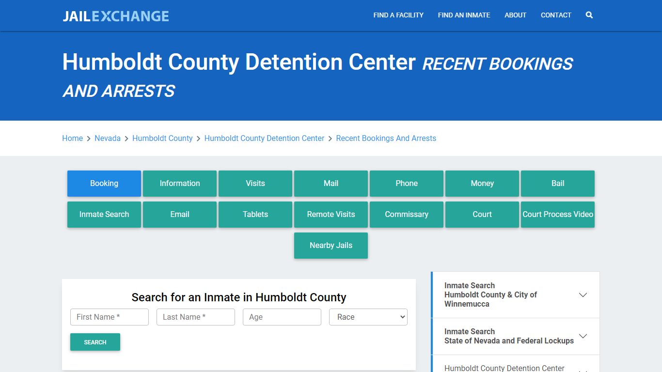 Humboldt County Detention Center Recent Bookings And Arrests