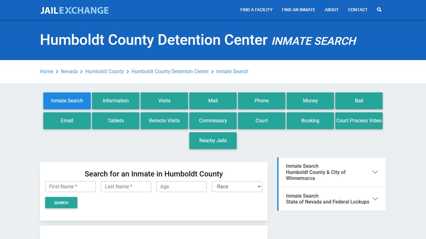 Humboldt County Detention Center Inmate Search - Jail Exchange